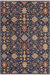 handmade Traditional Kafkaz Blue Orange Hand Knotted RECTANGLE 100% WOOL area rug 9 x 12